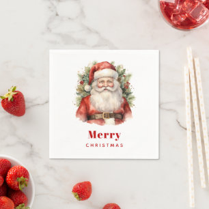 Vintage Kerstman Smiling Servet