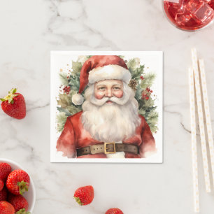 Vintage Kerstman Smiling Servet
