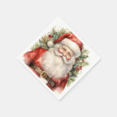 Vintage Kerstman Smiling Servet (Hoek)