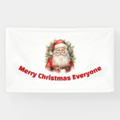 Vintage Kerstman Smiling Spandoek (Horizontaal)