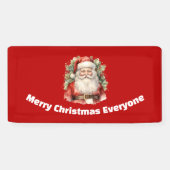 Vintage Kerstman Smiling Spandoek (Horizontaal)