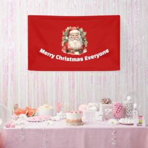 Vintage Kerstman Smiling Spandoek