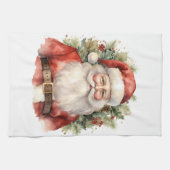 Vintage Kerstman Smiling Theedoek (Horizontaal)
