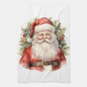 Vintage Kerstman Smiling Theedoek (Verticaal)