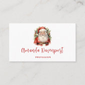 Vintage Kerstman Smiling Visitekaartje (Voorkant)