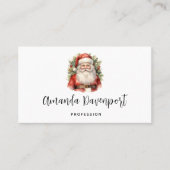 Vintage Kerstman Smiling Visitekaartje (Voorkant)