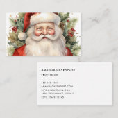 Vintage Kerstman Smiling Visitekaartje (Voorkant / Achterkant)