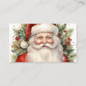 Vintage Kerstman Smiling Visitekaartje (Voorkant)