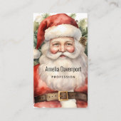 Vintage Kerstman Smiling Visitekaartje (Voorkant)