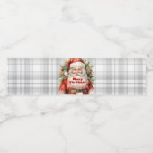 Vintage Kerstman Smiling Waterfles Etiket (Enkel label)