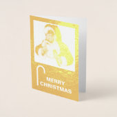 Vintage kerstman, stil, foto toevoegen, ZSSPG Folie Kaarten (Voorkant)