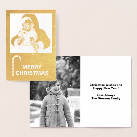 Vintage kerstman, stil, foto toevoegen, ZSSPG Folie Kaarten (Display)