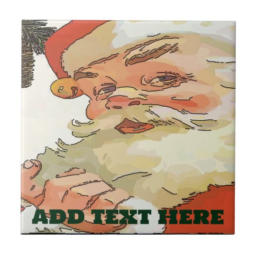 Vintage Kerstman Tegels, voeg tekst toe Tegeltje (Voorkant)