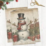 Vintage Kerstman Tissuepapier<br><div class="desc">Een  ontwerp van sneeuwpop. Geweldig voor kerstcadeauverpakking of voor ambachtelijke en ontkoppelingsprojecten.</div>