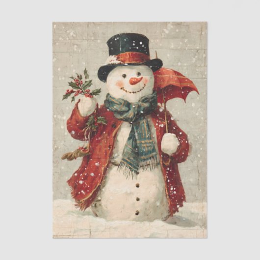 Vintage Kerstman Tissuepapier (Voorkant)