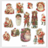 Vintage Kerstman Vignettes Sticker (Vel)