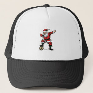 Vintage Kerstman Voetbal Kerst Sport T-shirt_1 Trucker Pet