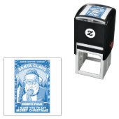 Vintage Kerstman Zegt Vrolijk Kerstfeest Zelfinktende Stempel (In situ)