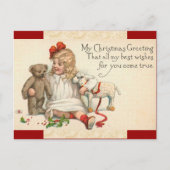 Vintage-kerstmeisje Briefkaart (Voorkant)
