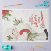 Vintage-kerstmeisje en Greenery-ontkoppeling Tissuepapier (Craft)