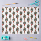 Vintage-kerstmeisje en Holly Berries Tissuepapier (Craft)