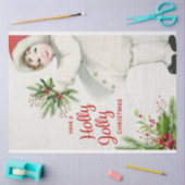 Vintage-kerstmeisje en Holly-lospagina Tissuepapier (Craft)