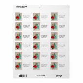 Vintage-kerstmeisje Etiket (Full Sheet)