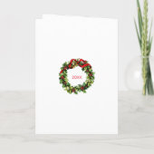 Vintage kerstmeisje in de rode dreskaars feestdagen kaart (Achterkant)