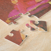 Vintage-kerstmeisje met Franse poel Legpuzzel (Zijkant)