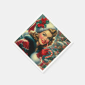 Vintage-kerstmeisje Servet (Hoek)