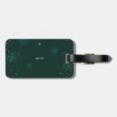 Vintage-kerstmeisje, Snowflakes Bagagelabel (Achterkant horizontaal)