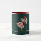 Vintage-kerstmeisje, Snowflakes Mok (Midden)