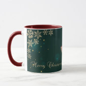 Vintage-kerstmeisje, Snowflakes Mok (Links)