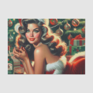 Vintage-kerstmeisje Tissuepapier