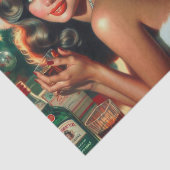 Vintage-kerstmeisje Tissuepapier (Detail)