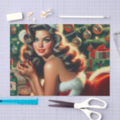 Vintage-kerstmeisje Tissuepapier (Craft)