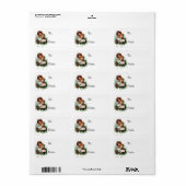 Vintage kerstmeisjes met cadeautjes Label (Full Sheet)