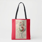 Vintage kerstmeisjes tote bag (Voorkant)