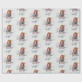 Vintage Kerstmis 1900 Santa in Sleigh Cadeaupapier (Vlak)