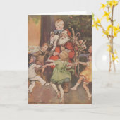 vintage kerstmis 1923 kaart (Gele Bloem)