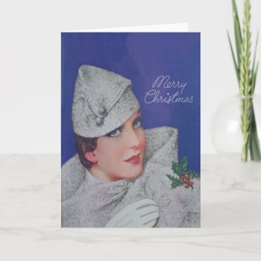 Vintage Kerstmis 1933 Feestdagen Kaart (Voorkant)