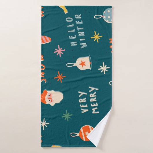 Vintage Kerstmis 2020: Sierpatroon Badhanddoek (Badhanddoek)