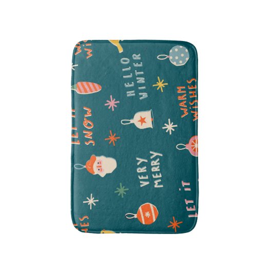 Vintage Kerstmis 2020: Sierpatroon Badmat (Voorkant Verticaal)