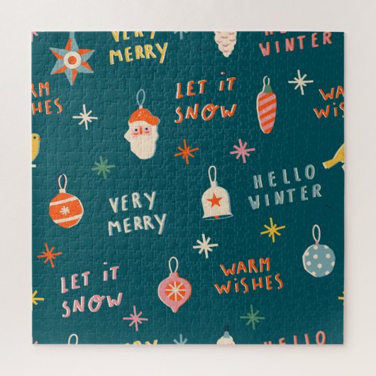 Vintage Kerstmis 2020: Sierpatroon Legpuzzel (Verticaal)