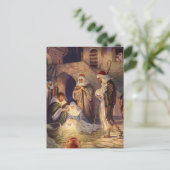 Vintage kerstmis, 3 herders en Jezus Feestdagenkaart (Staand voorkant)