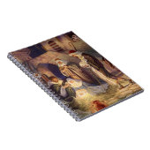 Vintage kerstmis, 3 herders en Jezus Notitieboek (Rechterzijde)