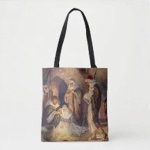 Vintage kerstmis, 3 herders en Jezus