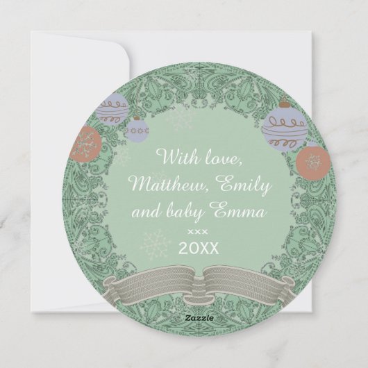 Vintage kerstmis - Aangepaste foto Feestdagenkaart (Achterkant)