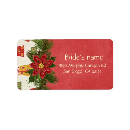 Vintage Kerstmis adreslabel Etiket (Voorkant)