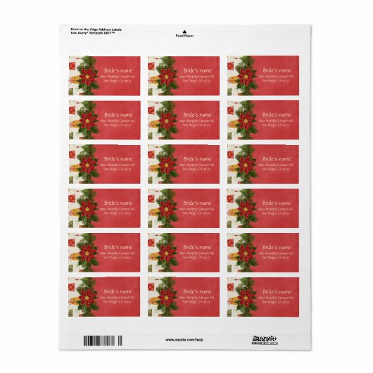 Vintage Kerstmis adreslabel Etiket (Full Sheet)